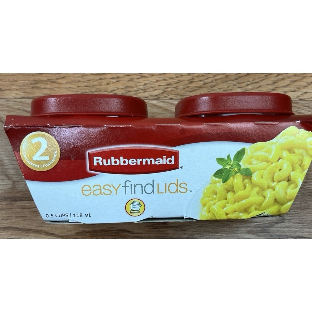 Rubbermaid Set of 2 Containers 0.5 Cup Red Easy Find Lids NEW